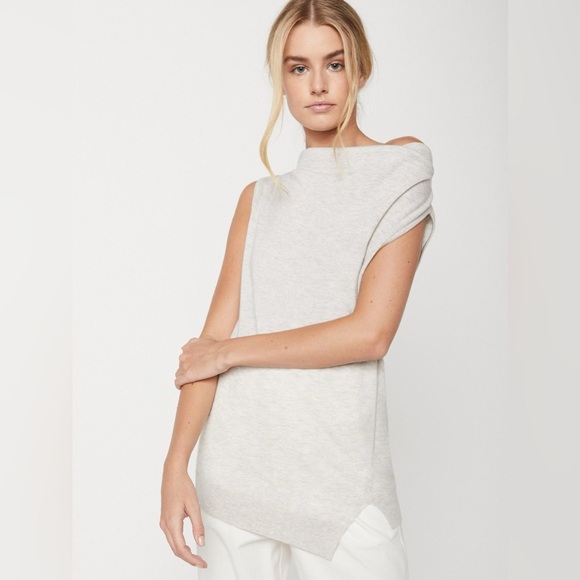 Brochu Walker Nohr Cowl Neck Sleeveless Sweater Dove Grey - Picture 1 of 11